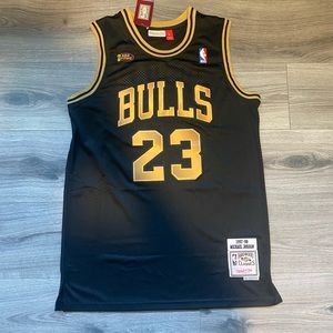 NBA Gold and Black Bulls Jersey Shirt